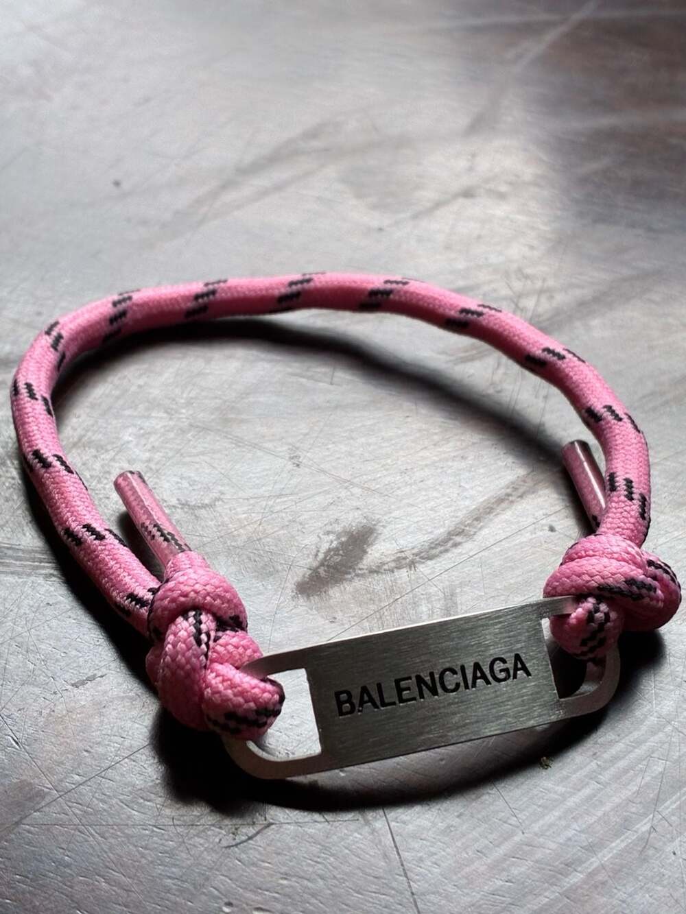 Balenciaga Saint-Germain Plate Cord Bracelet in Pink and Black